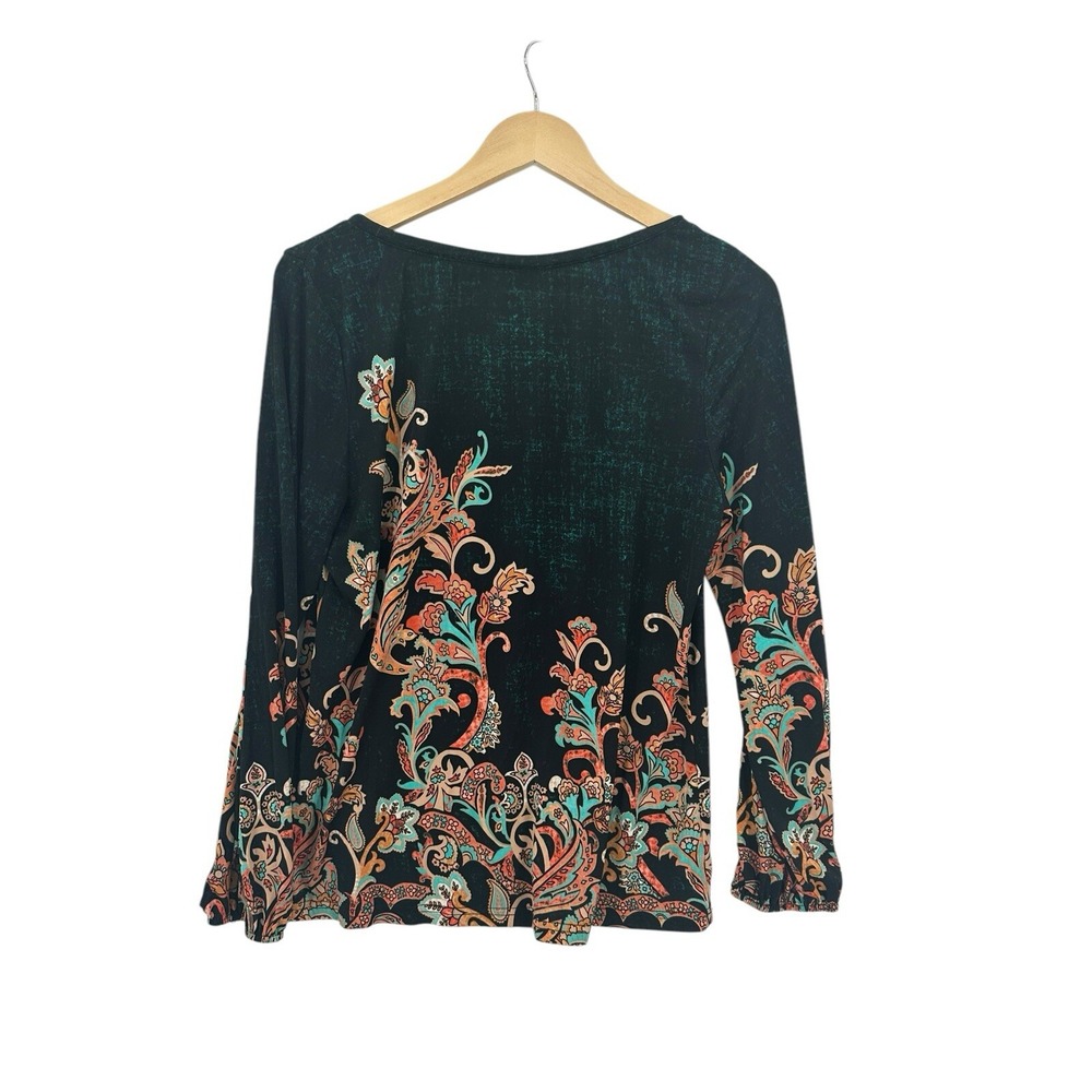 Bob Mackie Shirt Top Blouse Womens Size M Artsy Mature Grandmacore Paisley - Picture 2 of 8